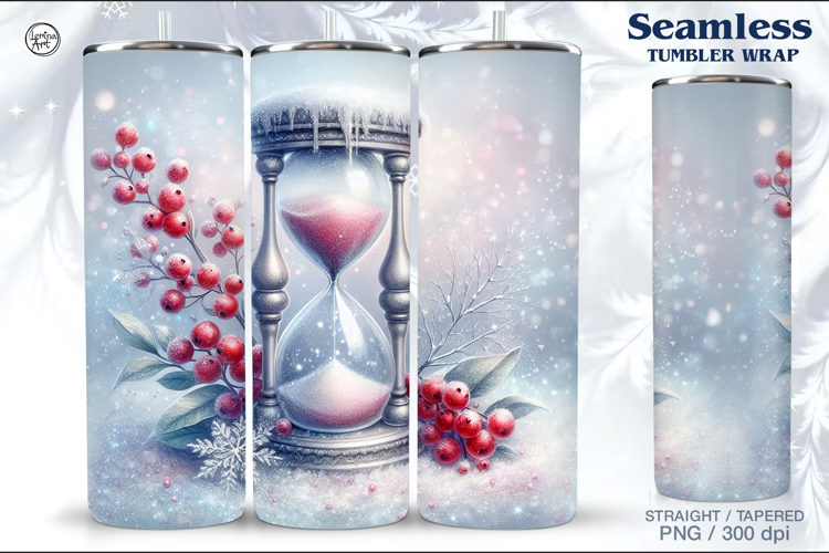 Winter Christmas Seamless Tumbler Wrap 20 oz
