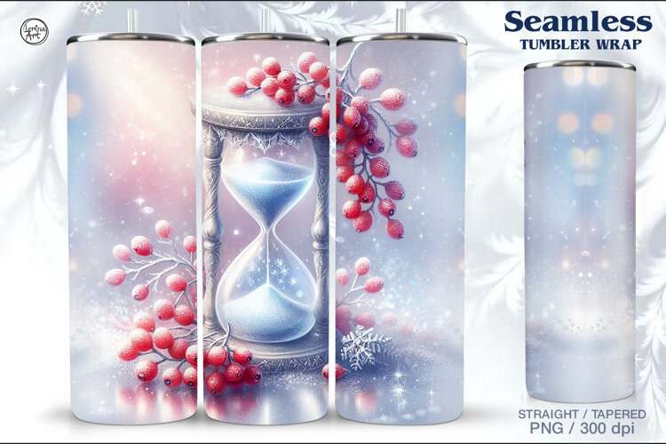 Winter Christmas Seamless Tumbler Wrap 20 oz example image 1