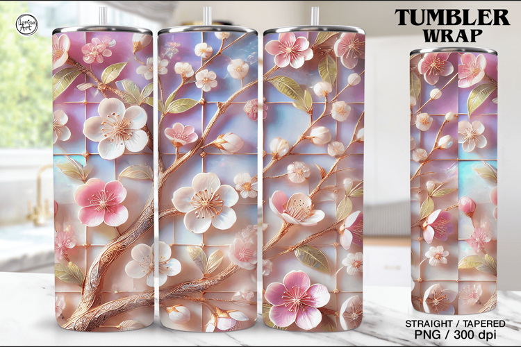 Stained Glass Spring Sublimation, 20 oz Tumbler Wrap
