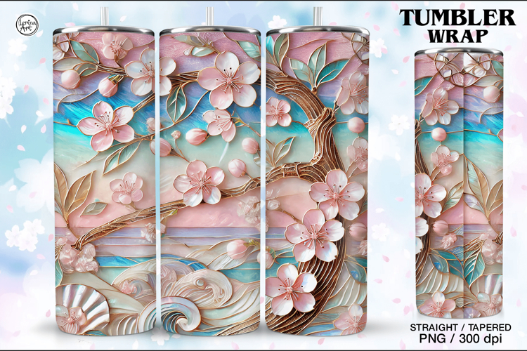 Stained Glass Spring Sublimation, 20 oz Tumbler Wrap