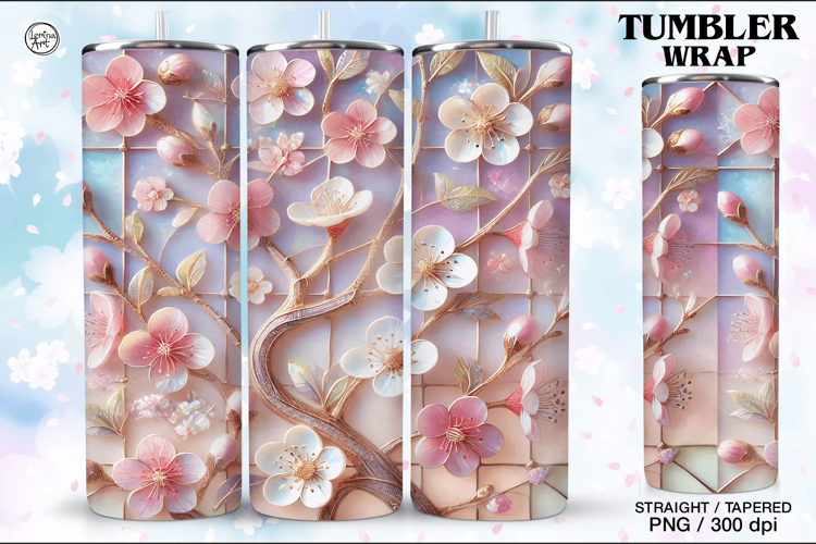 Stained Glass Spring Sublimation, 20 oz Tumbler Wrap