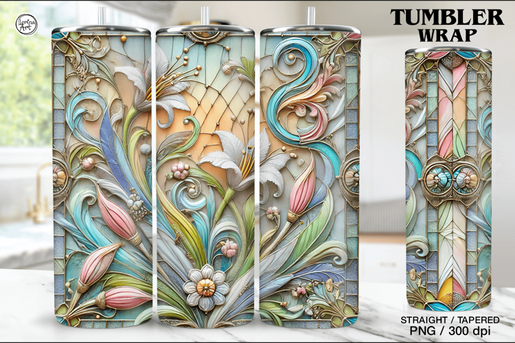 Stained Glass Spring Sublimation, 20 oz Tumbler Wrap