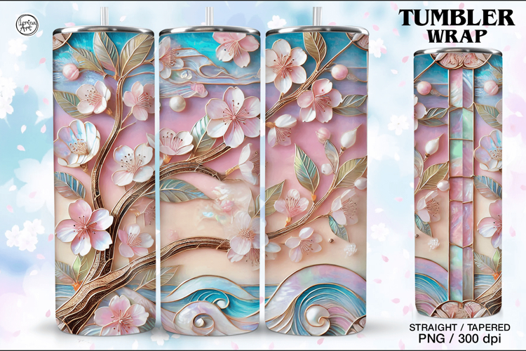 Stained Glass Spring Sublimation, 20 oz Tumbler Wrap