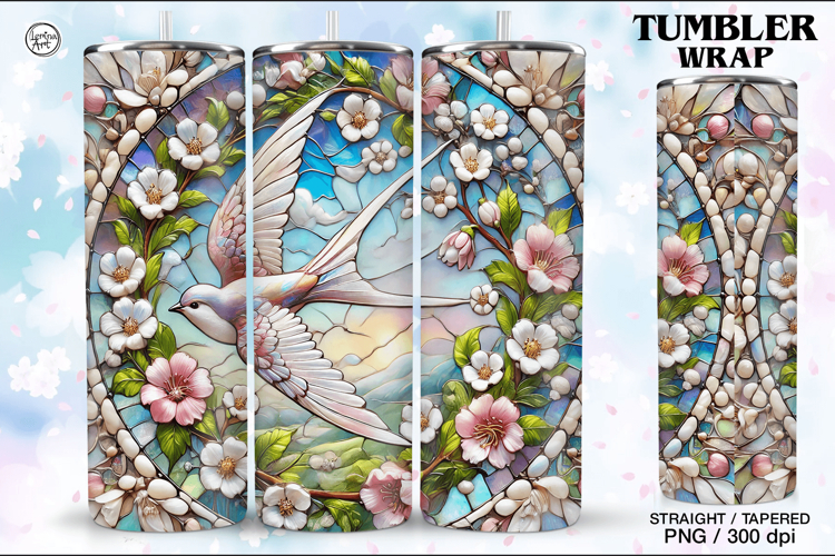 Stained Glass Spring Sublimation, 20 oz Tumbler Wrap