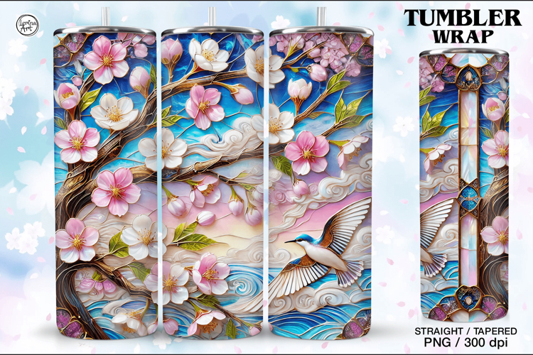 Stained Glass Spring Sublimation, 20 oz Tumbler Wrap