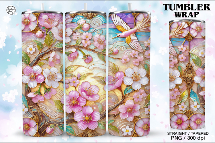 Stained Glass Spring Sublimation, 20 oz Tumbler Wrap