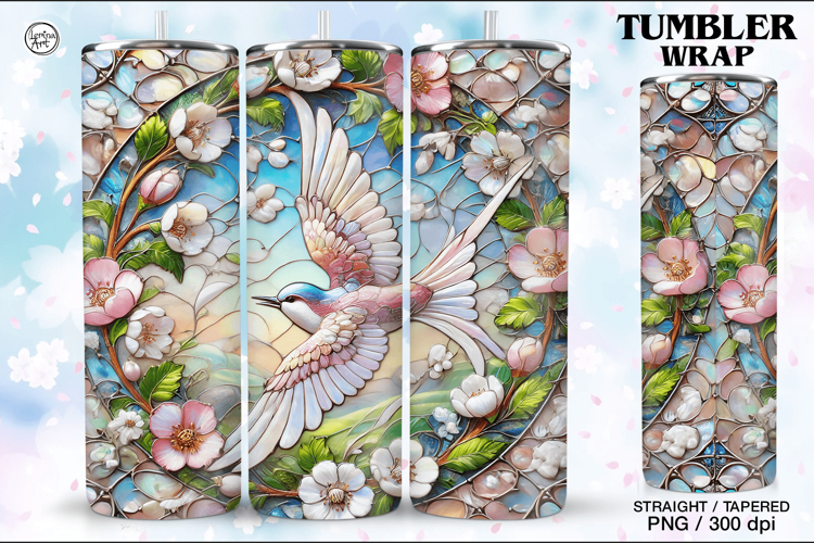 Stained Glass Spring Sublimation, 20 oz Tumbler Wrap