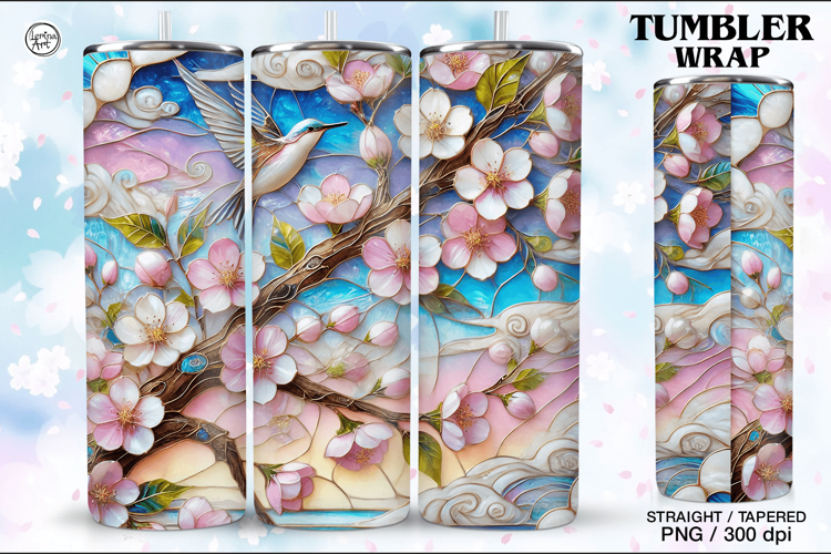 Stained Glass Spring Sublimation, 20 oz Tumbler Wrap