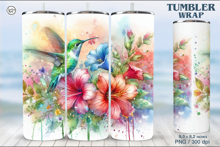 Hummingbird Tumbler Sublimation, 20 oz Tumbler Wrap
