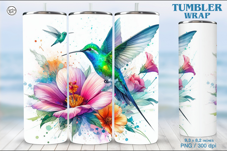 Hummingbird Tumbler Sublimation, 20 oz Tumbler Wrap