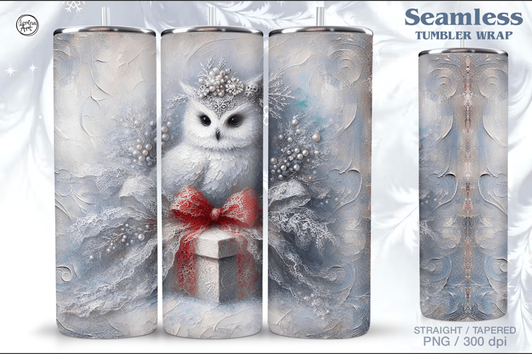 Christmas Owl Tumbler Wrap 20 oz