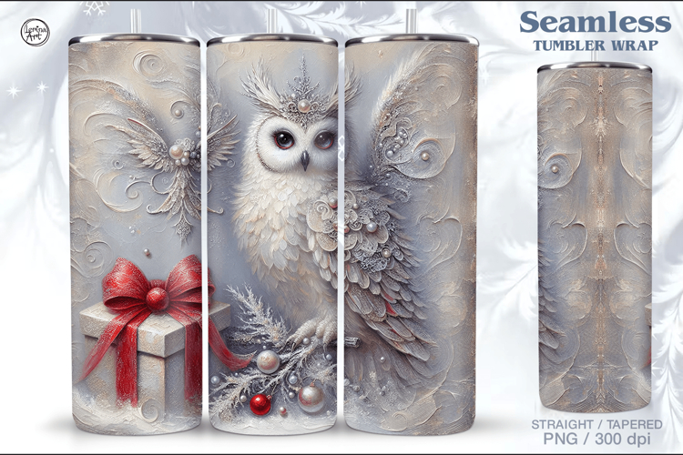 Christmas Owl Tumbler Wrap 20 oz