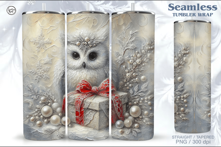Christmas Owl Tumbler Wrap 20 oz