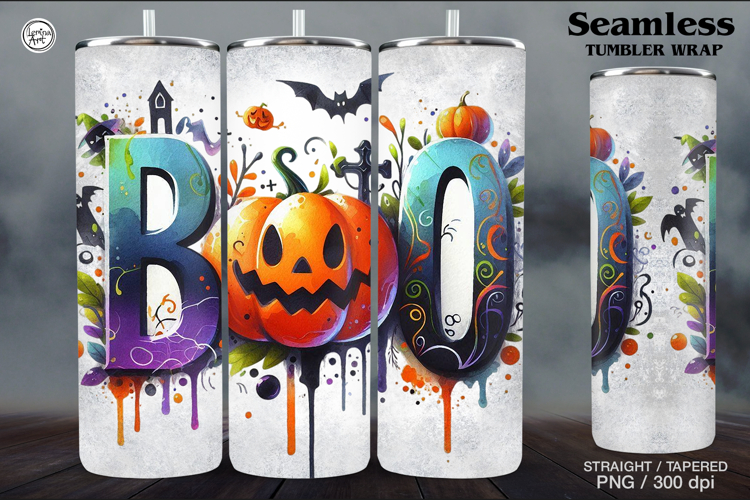 Boo Tumbler Wrap Sublimations, 20 oz