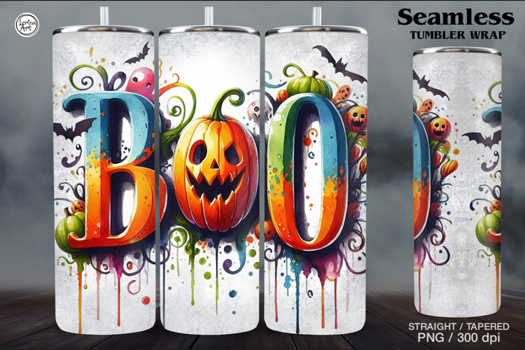 Boo Tumbler Wrap Sublimations, 20 oz