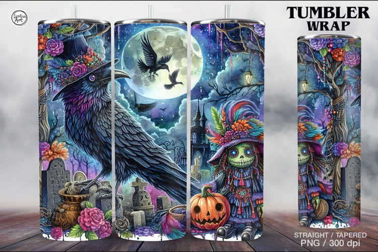 Raven Tumbler Sublimation, 20 oz Tumbler Wrap