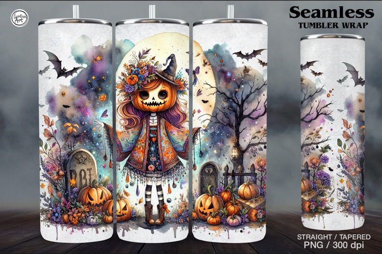 Zombie Doll Tumbler Wrap Sublimations, 20 oz