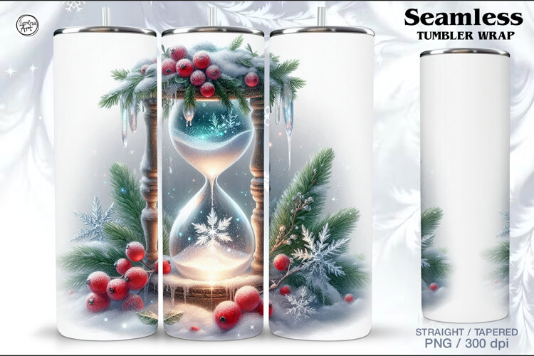 Winter Christmas Seamless Tumbler Wrap 20 oz example image 1
