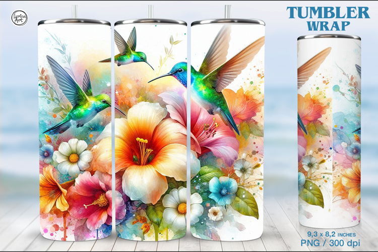 Hummingbird Tumbler Sublimation, 20 oz Tumbler Wrap