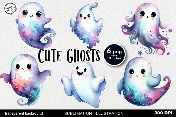 Cute Halloween Ghost. Sublimation design PNG