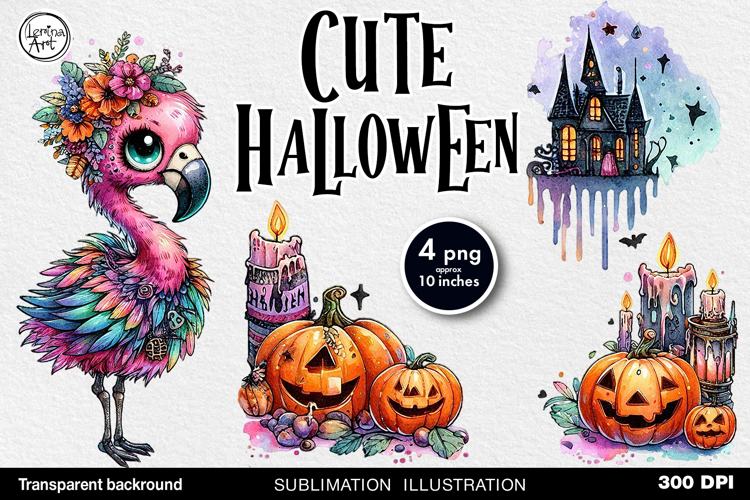 Whimsical Halloween Bird. PNG sublimation