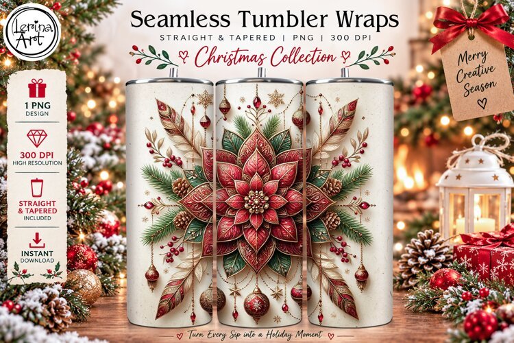Boho Christmas Tumbler Wrap 20 oz