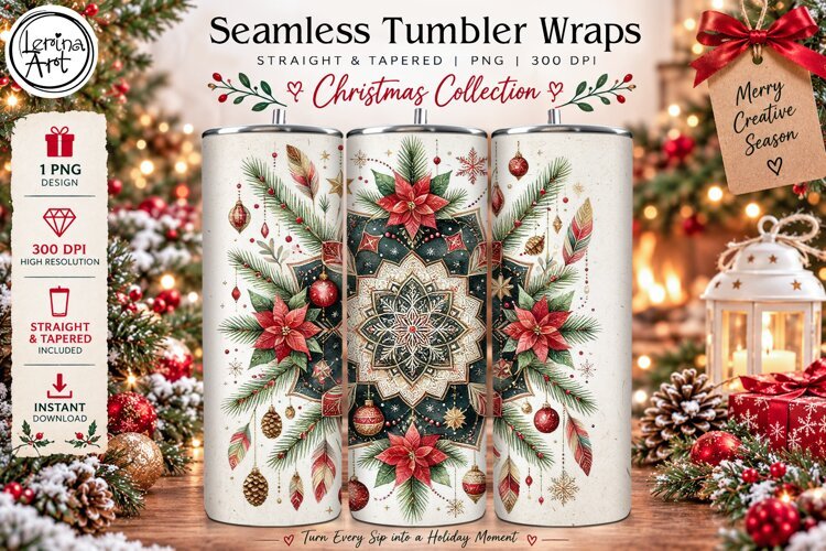 Boho Christmas Tumbler Wrap 20 oz