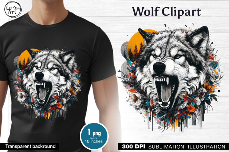 Wolf Sublimation design PNG