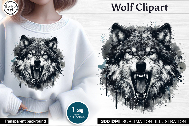 Wolf Sublimation design PNG