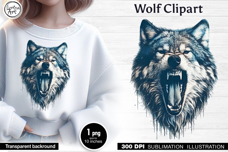 Wolf Sublimation design PNG