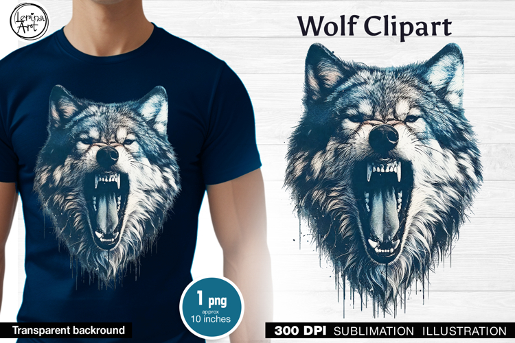 Wolf Sublimation design PNG