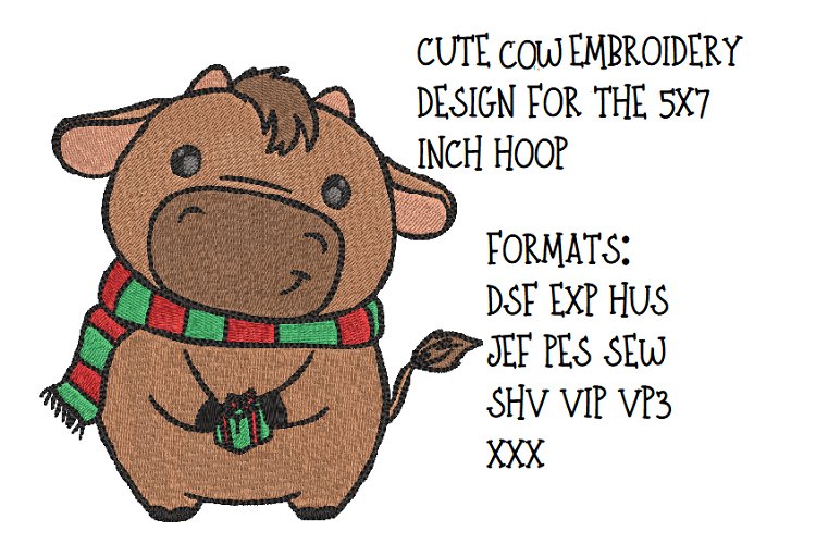 COW EMBROIDERY DESIGN example image 1