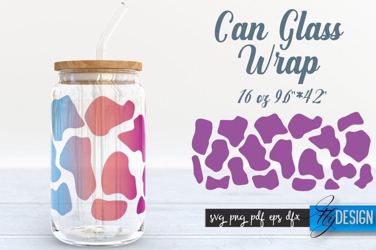 Can Glass Wrap | Animals SVG | Cow SVG Design | Template example image 1