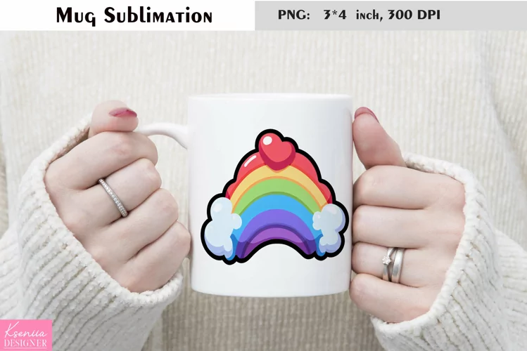 Cartoon Rainbow Mug Design| Coffee Mug Sublimation