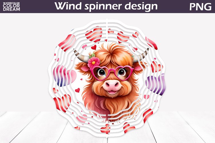 Highland Cow Wind Spinner | Cute Cow Wind Spinner example image 1