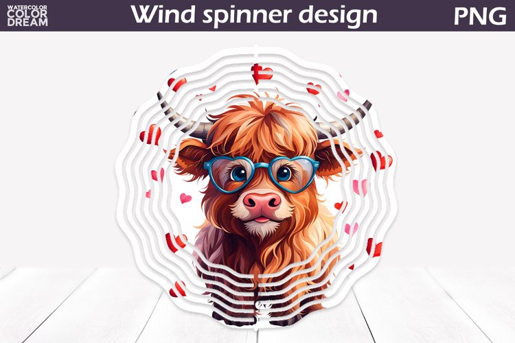 Highland Cow Wind Spinner | Cute Cow Wind Spinner example image 1