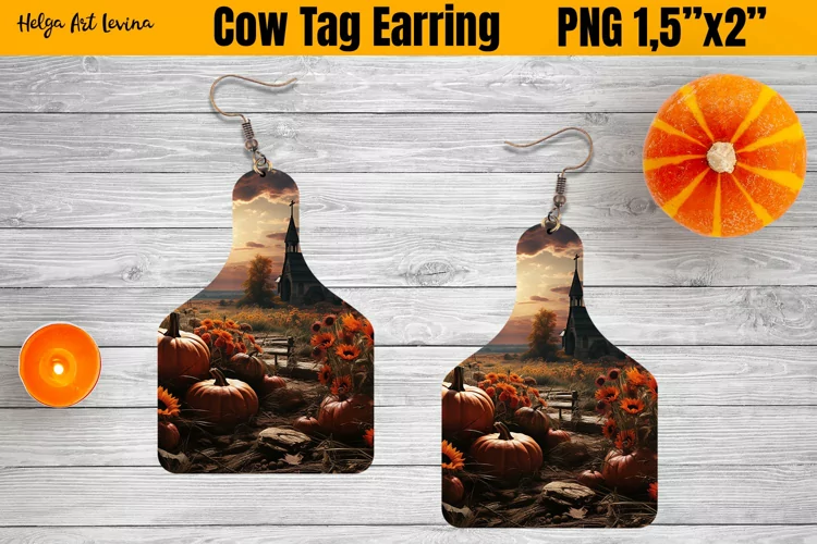 Cow Tag Earring Sublimation