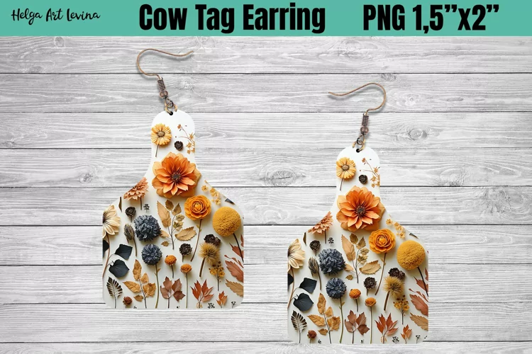 Cow Tag Earring Sublimation
