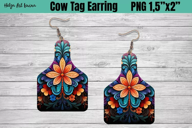 Cow Tag Earring Sublimation