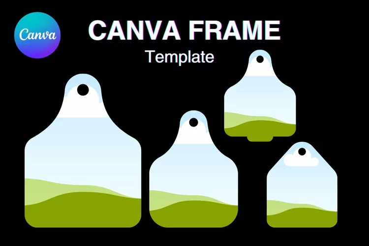 Cow Tags Canva Frame Template Easy Drag And Drop Sublimation