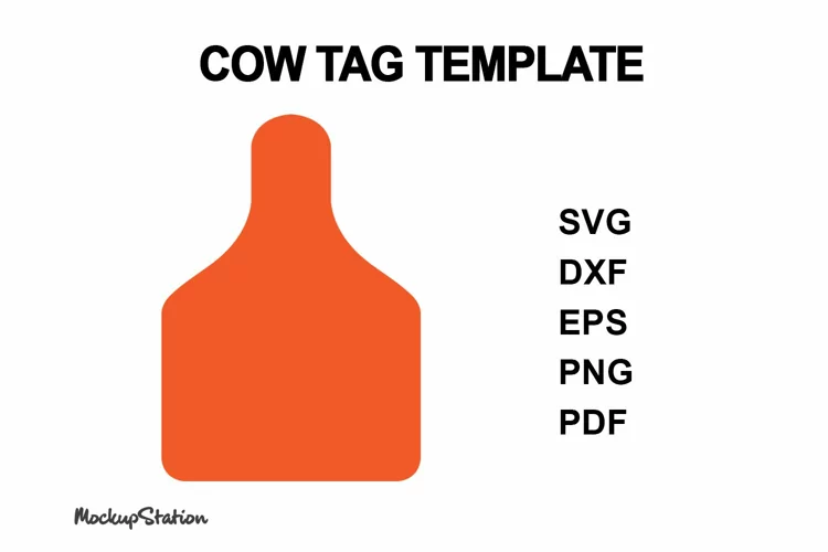 Cow Tag Earring Template SVG | Cattle Ear Tag