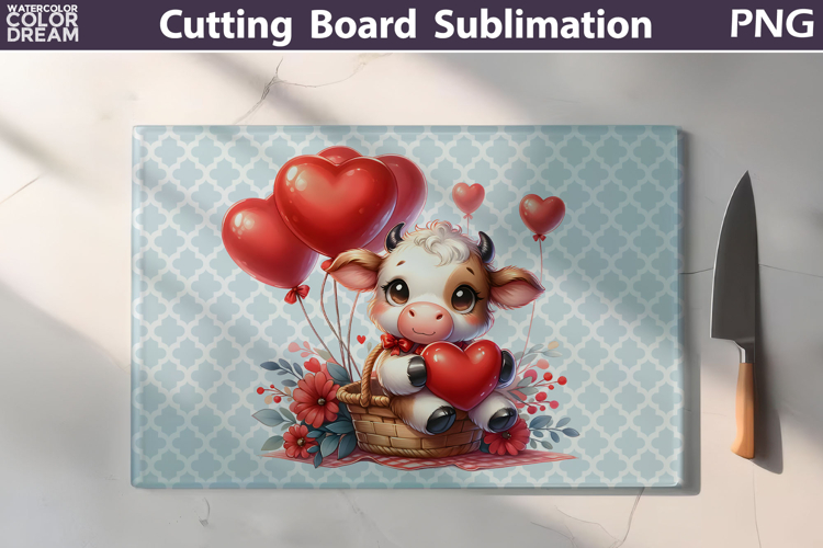 Highland Cow Cutting Board | Valentine Cutting Board