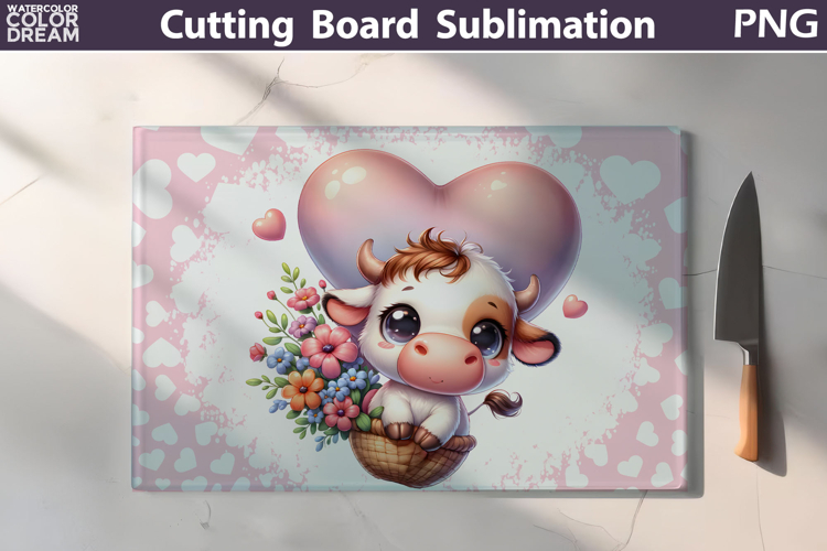 Highland Cow Cutting Board | Valentine Cutting Board