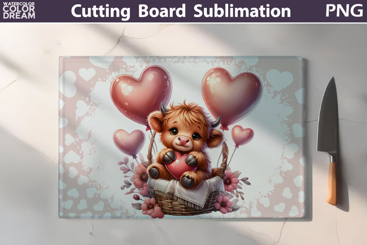 Highland Cow Cutting Board | Valentine Cutting Board