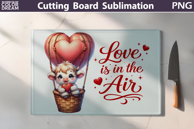 Highland Cow Cutting Board | Valentine Cutting Board