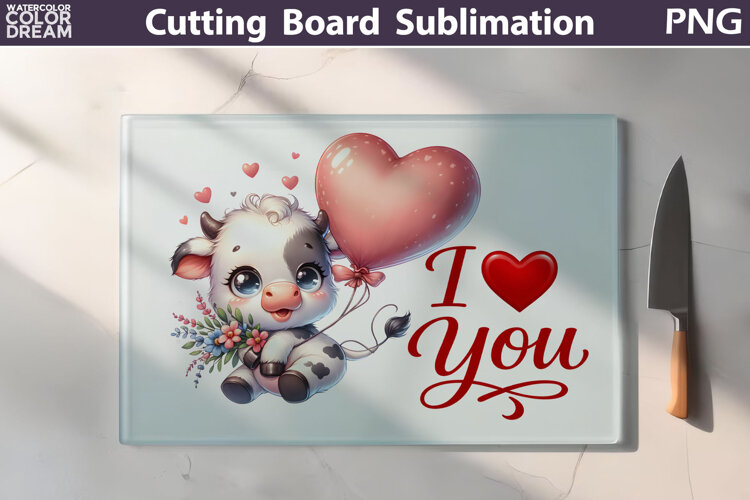 Highland Cow Cutting Board | Valentine Cutting Board example image 1