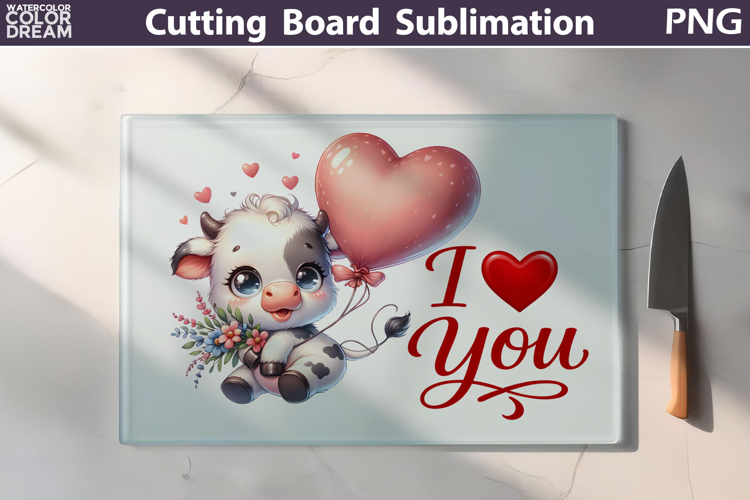 Highland Cow Cutting Board | Valentine Cutting Board