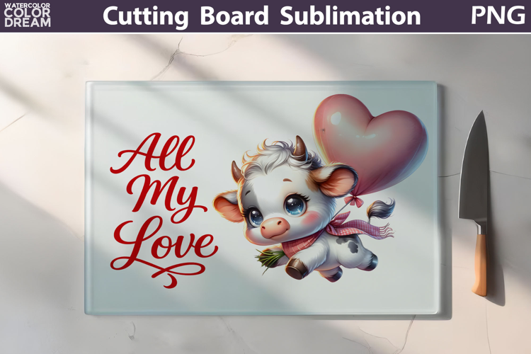 Highland Cow Cutting Board | Valentine Cutting Board
