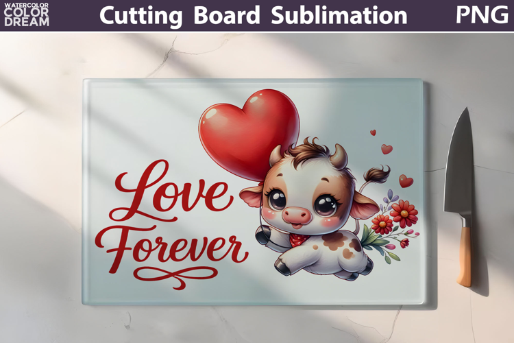 Highland Cow Cutting Board | Valentine Cutting Board