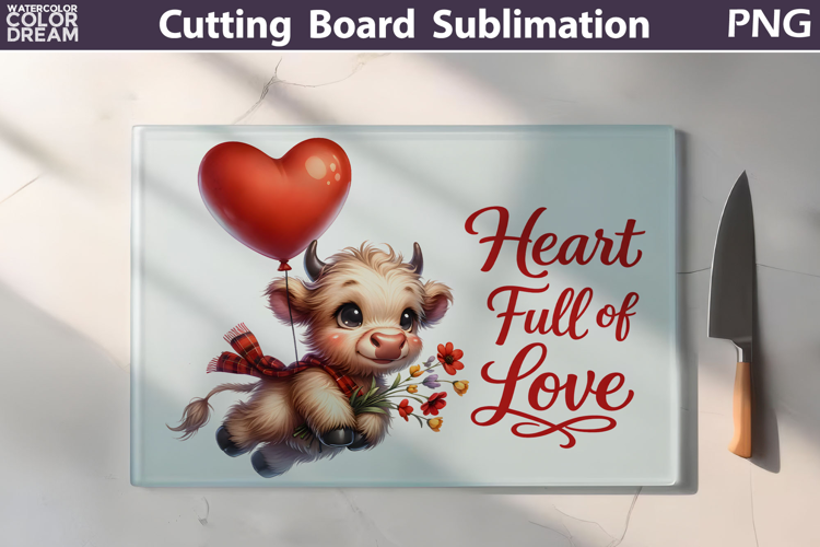 Highland Cow Cutting Board | Valentine Cutting Board